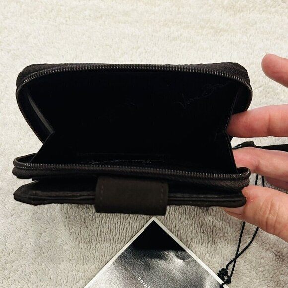 NWT Vera Bradley Mini Zip Wallet Quilted Microfiber Brown Expresso NEW - Picture 4 of 5